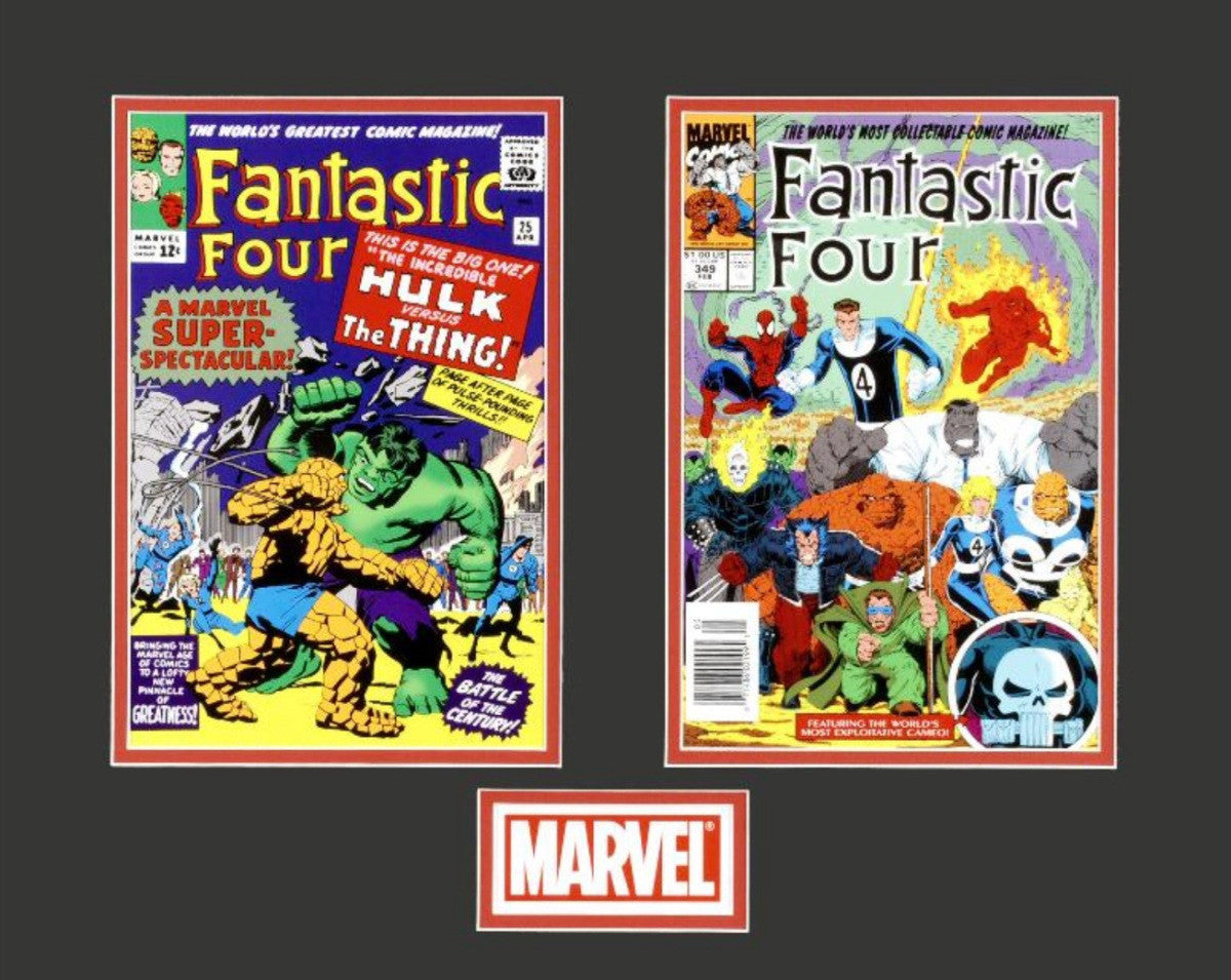 Fantastic Four Marvel Comics Lithocel Dyptych Print Matted