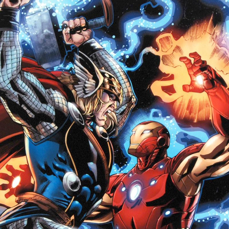 Iron Man Thor 3 Marvel Artist Scot Eaton Canvas Giclée Print Numbered