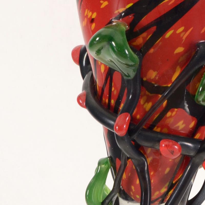 Misu Coman Hand Blown Glass Vase Sculpture Artist Hand Signed