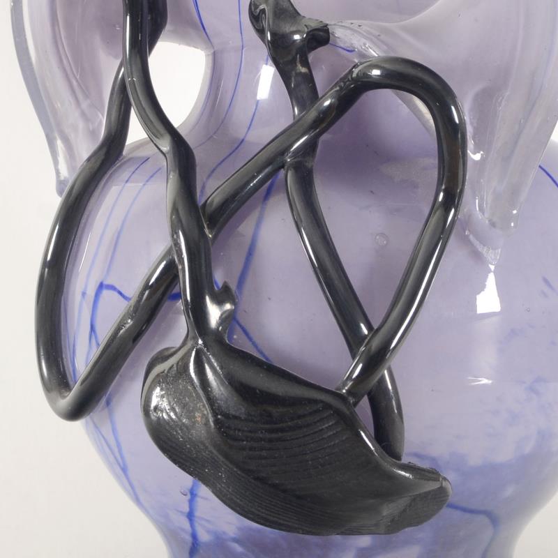 Misu Coman Hand Blown Glass Vase Sculpture Artist Hand Signed