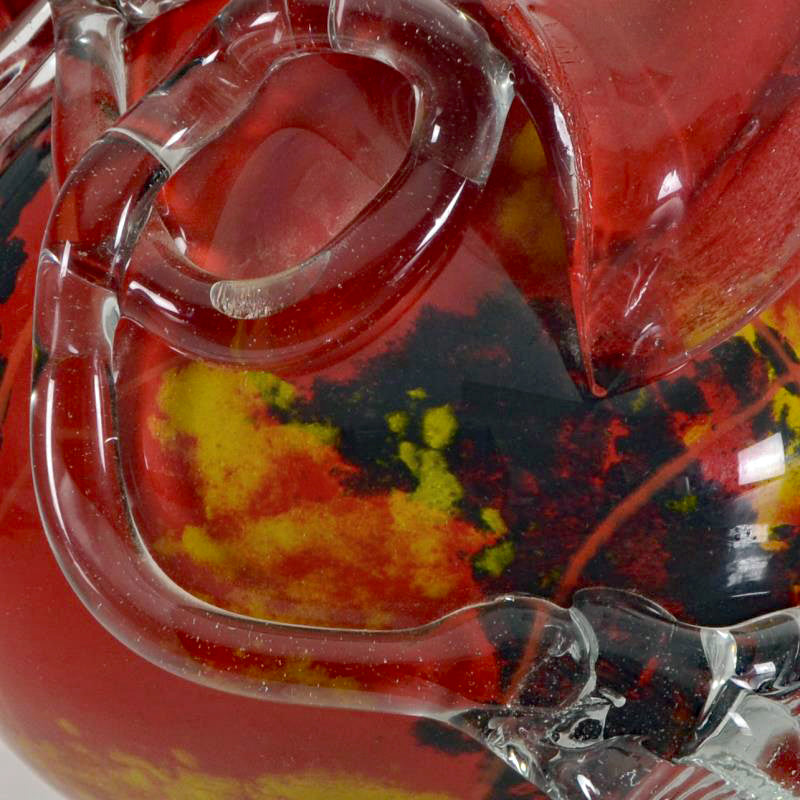 Misu Coman Hand Blown Glass Vase Sculpture Artist Hand Signed