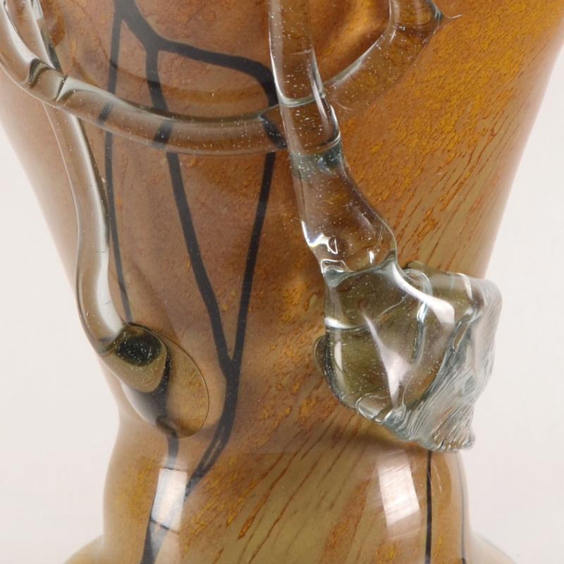 Misu Coman Hand Blown Glass Vase Sculpture Artist Hand Signed