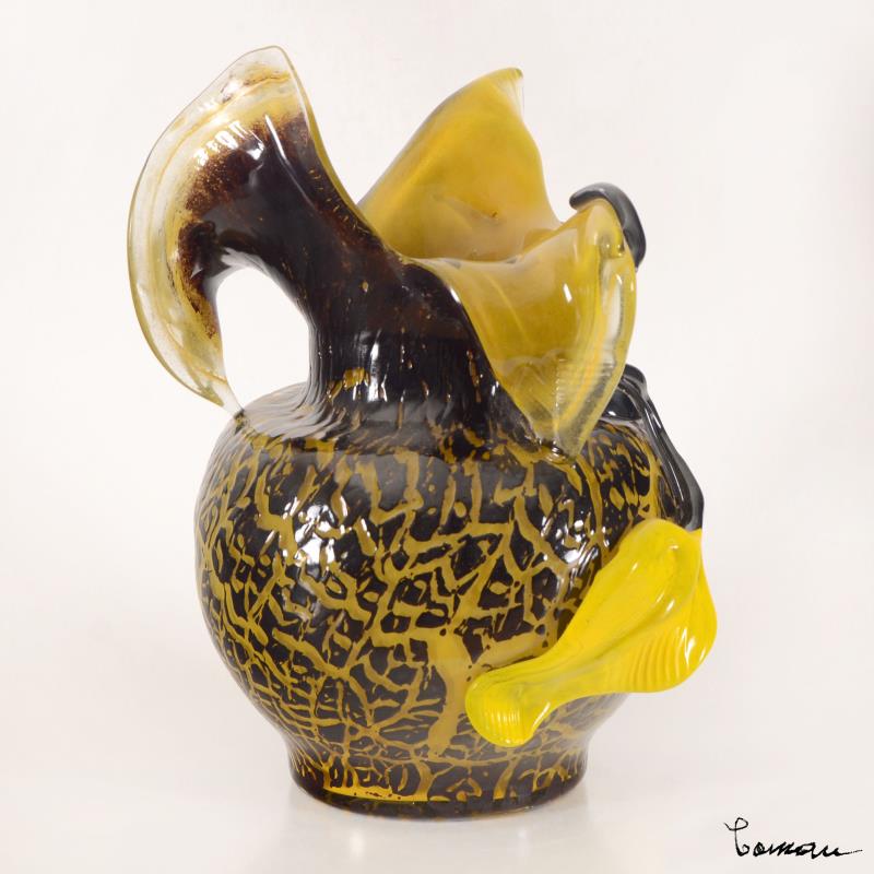 Misu Coman Hand Blown Glass Vase Sculpture Artist Hand Signed