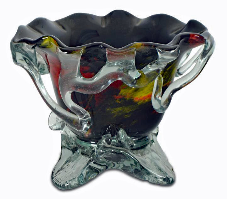 Misu Coman Hand Blown Glass Vase Sculpture Artist Hand Signed