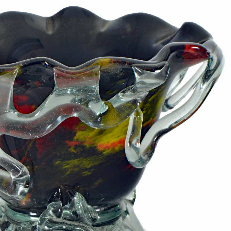 Misu Coman Hand Blown Glass Vase Sculpture Artist Hand Signed