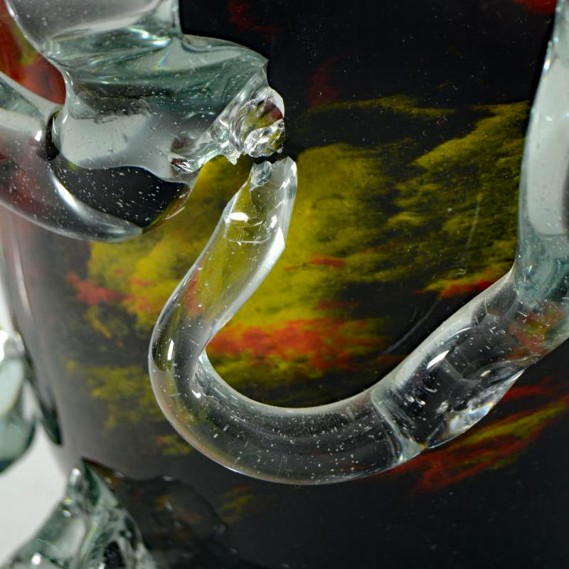 Misu Coman Hand Blown Glass Vase Sculpture Artist Hand Signed