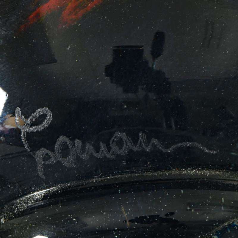 Misu Coman Hand Blown Glass Vase Sculpture Artist Hand Signed