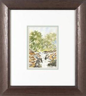 The Strid on the River Wharfe Martin Goode Original Watercolor Painting Framed and Artist Hand Signed Framed