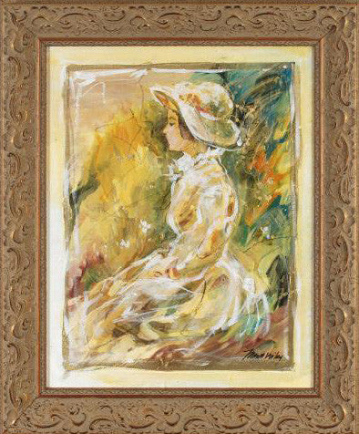 Girl VI Marta Wiley Original Mixed Media Painting on Canvas Artist Hand Signed Framed
