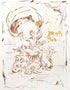 Cherubs Marta Wiley Original Mixed Media Ink Sketch Artist Hand Signed and Thumb Printed