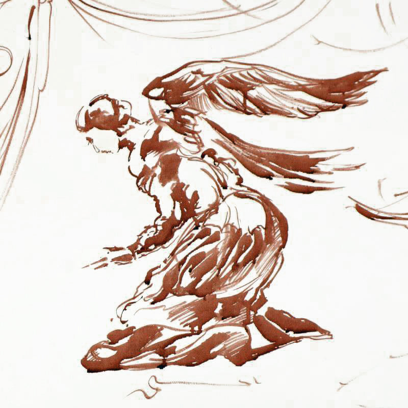 Marta Wiley Original Mixed Media Painting on Canvas Artist Signed and Thumb Printed