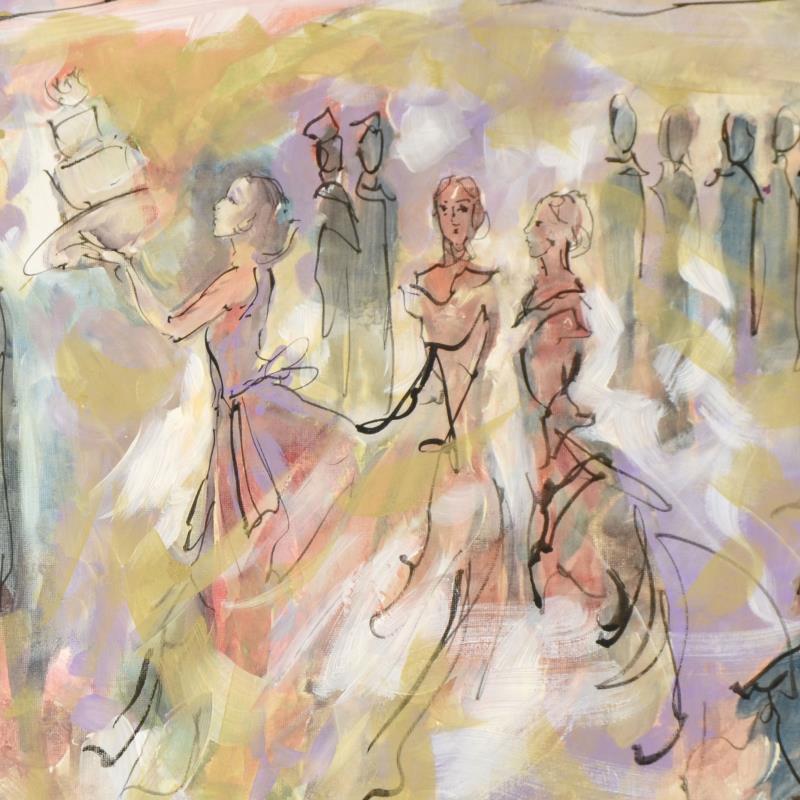 Marta Wiley Original Mixed Media Painting on Canvas Artist Signed and Thumb Printed