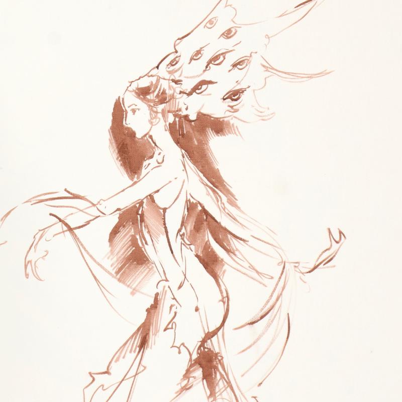 Marta Wiley Original Mixed Media Painting on Canvas Artist Signed and Thumb Printed