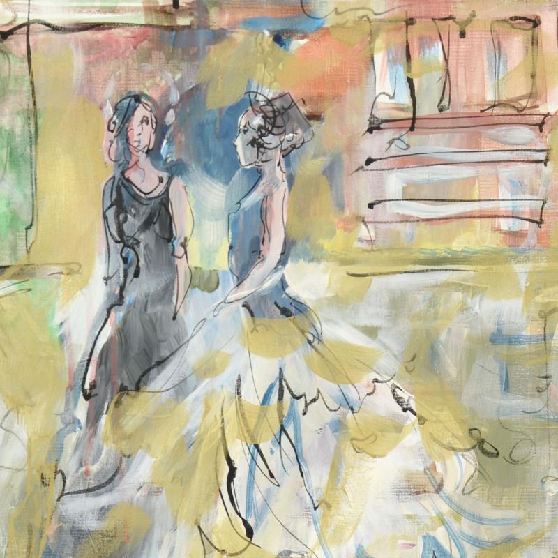 Marta Wiley Original Mixed Media Painting on Canvas Artist Signed and Thumb Printed