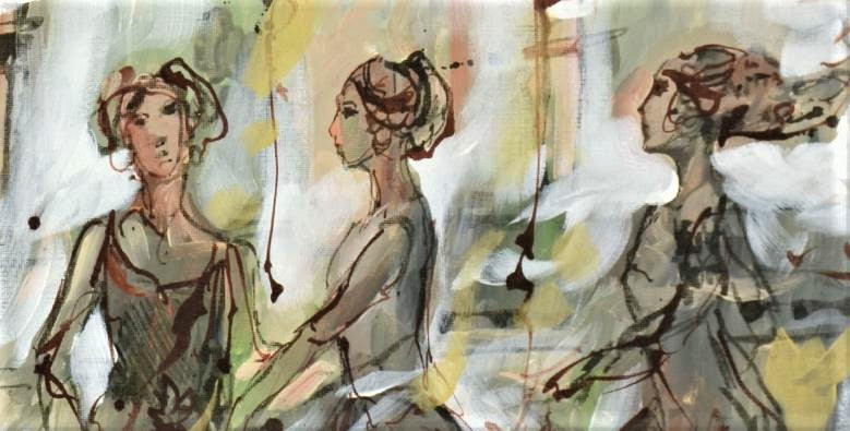 Marta Wiley Original Mixed Media Painting on Canvas Artist Signed and Thumb Printed