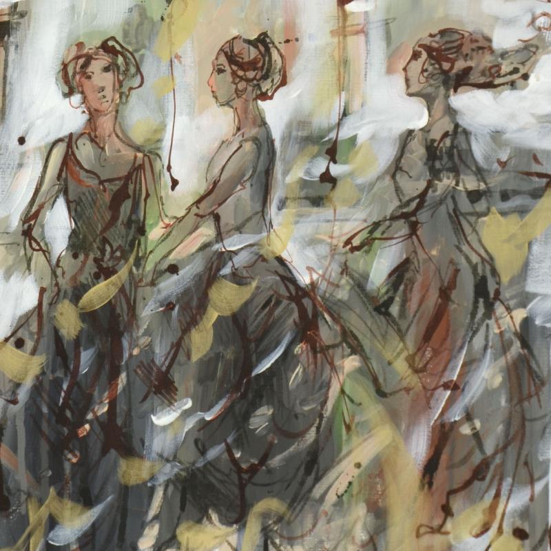 Marta Wiley Original Mixed Media Painting on Canvas Artist Signed and Thumb Printed