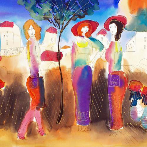 Moshe Leider Untitled Original Mixed Media Painting Artist Hand Signed