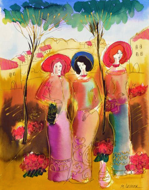 Moshe Leider Original Watercolor Painting Artist Hand Signed