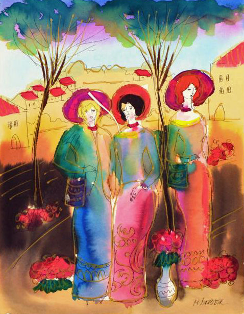 Moshe Leider Untitled Original Watercolor Painting Artist Hand Signed