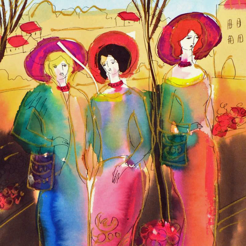 Moshe Leider Untitled Original Watercolor Painting Artist Hand Signed