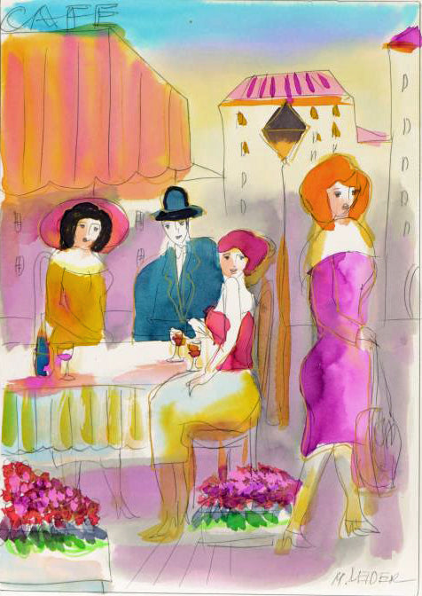 Moshe Leider Original Watercolor Painting Artist Hand Signed