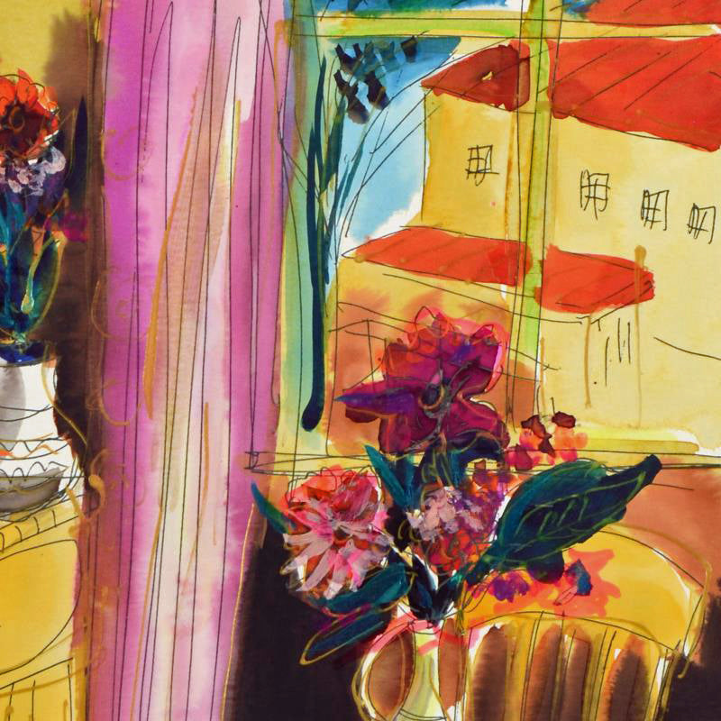 Moshe Leider Original Watercolor Painting Artist Hand Signed