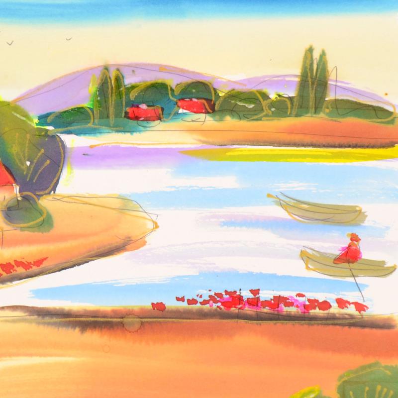 Moshe Leider Original Watercolor Painting Artist Hand Signed