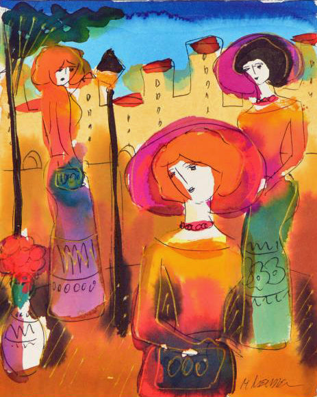 Moshe Leider Original Watercolor Painting Artist Hand Signed