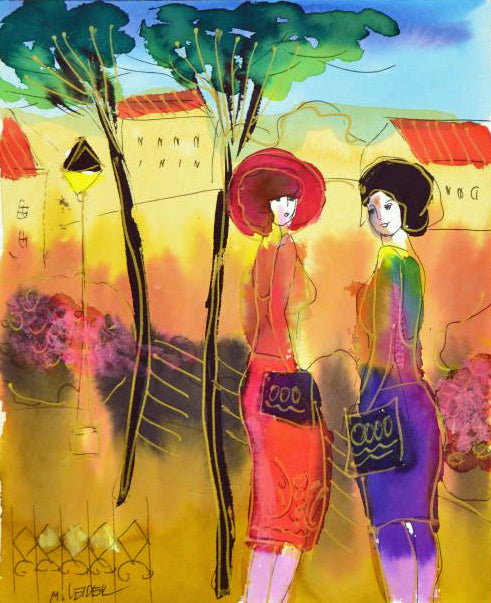 Moshe Leider Untitled Original Watercolor Painting Artist Hand Signed