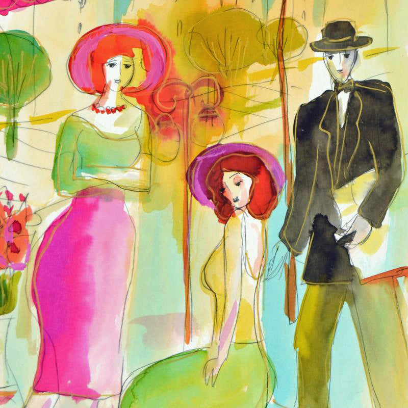 Moshe Leider Untitled Original Watercolor Painting Artist Hand Signed