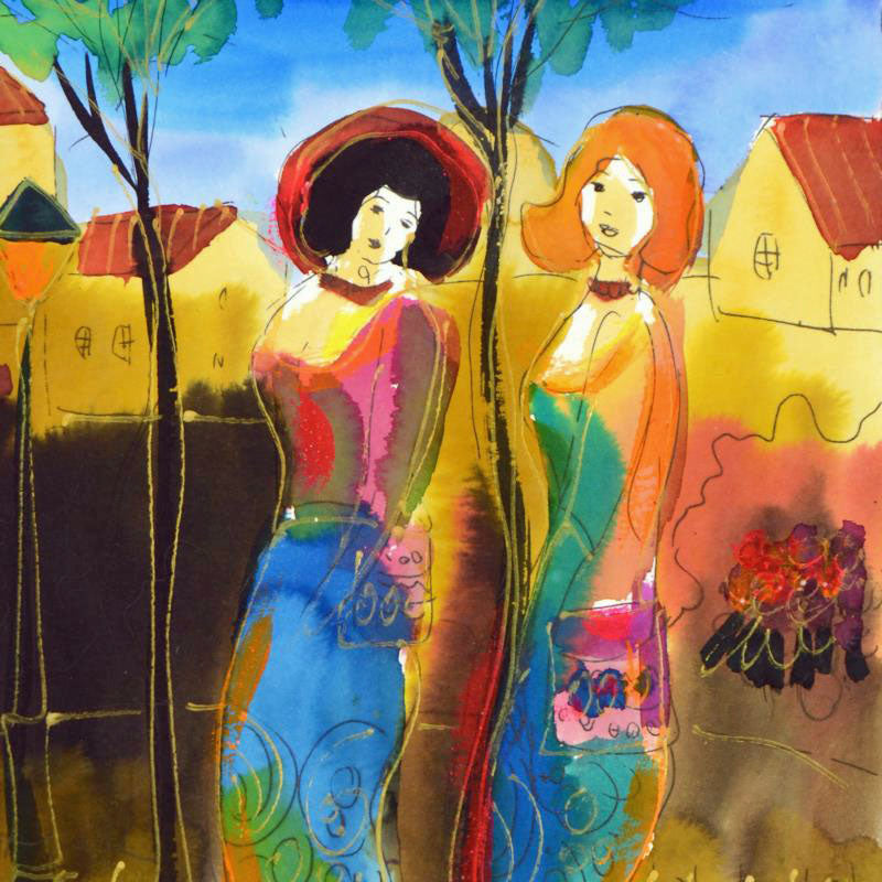 Moshe Leider Untitled Original Watercolor Painting Artist Hand Signed