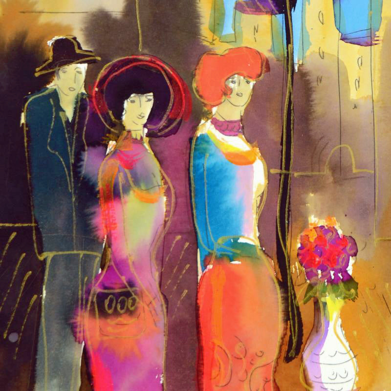 Moshe Leider Untitled Original Watercolor Painting Artist Hand Signed