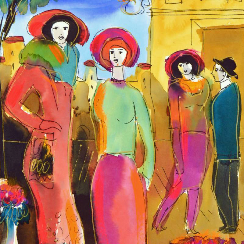 Moshe Leider Untitled Original Watercolor Painting Artist Hand Signed