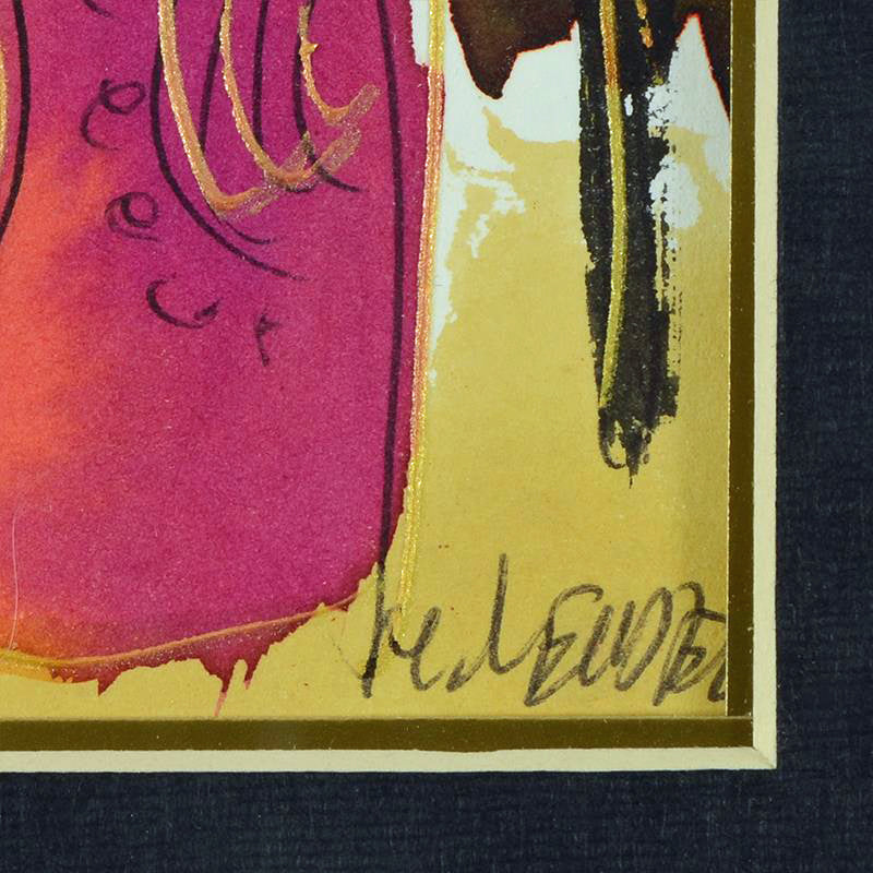 Moshe Leider Three Original Watercolor Paintings Artist Hand Signed and Custom Framed