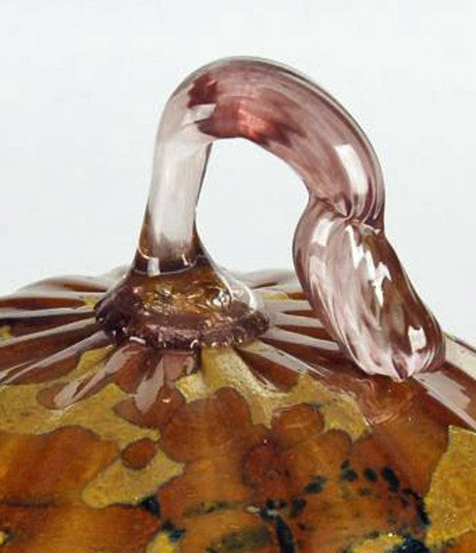 Mariusz Rynkiewicz Hand Blown Glass Pumpkin Sculpture Artist Hand Signed