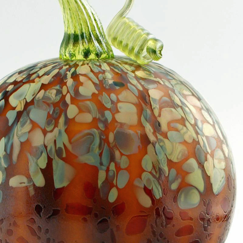 Mariusz Rynkiewicz Hand Blown Glass Pumpkin Sculpture Artist Hand Signed