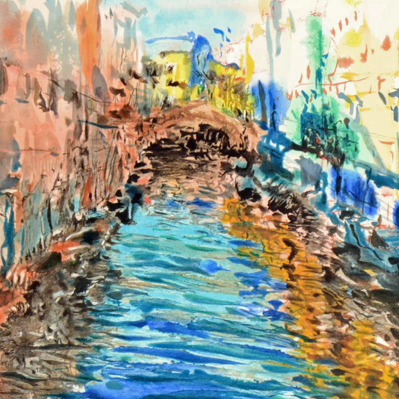 Santa Lucia Marco Sassone Serigraph Print Artist Hand Signed and Numbered