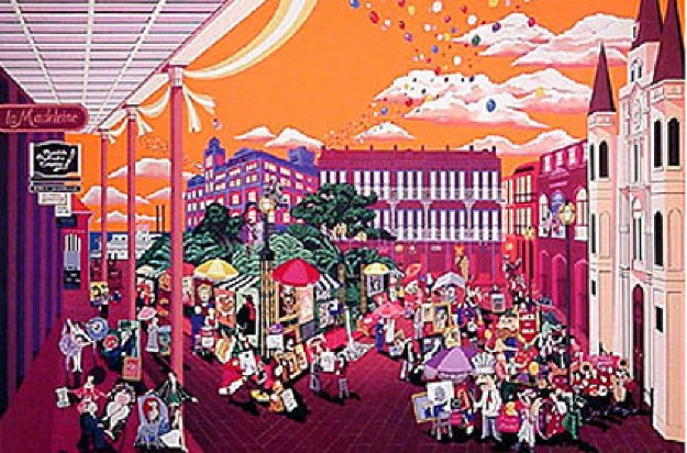 Portraits in the Park New Orleans Melanie Taylor Kent Lithograph Print Artist Hand Signed and Numbered