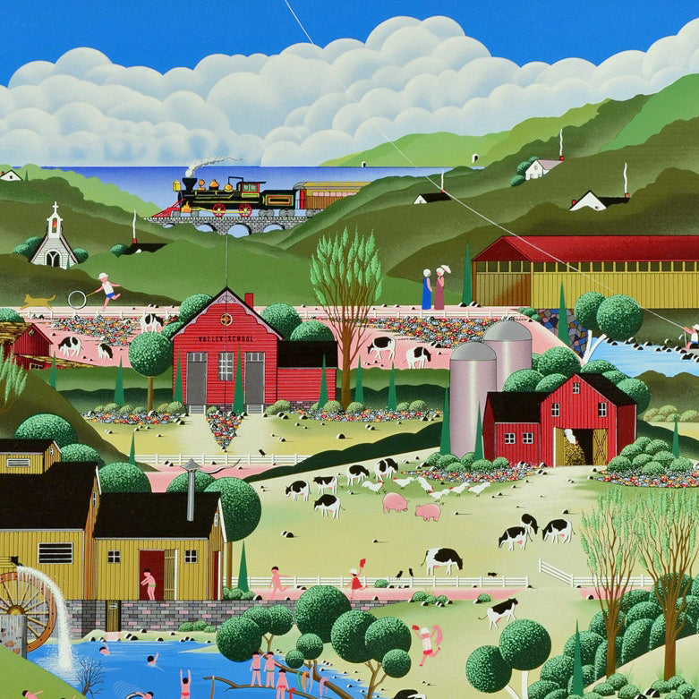 Skinny Dipping Nobuo Watanabe Serigraph Print on Wood Panel Artist Hand Signed and Numbered