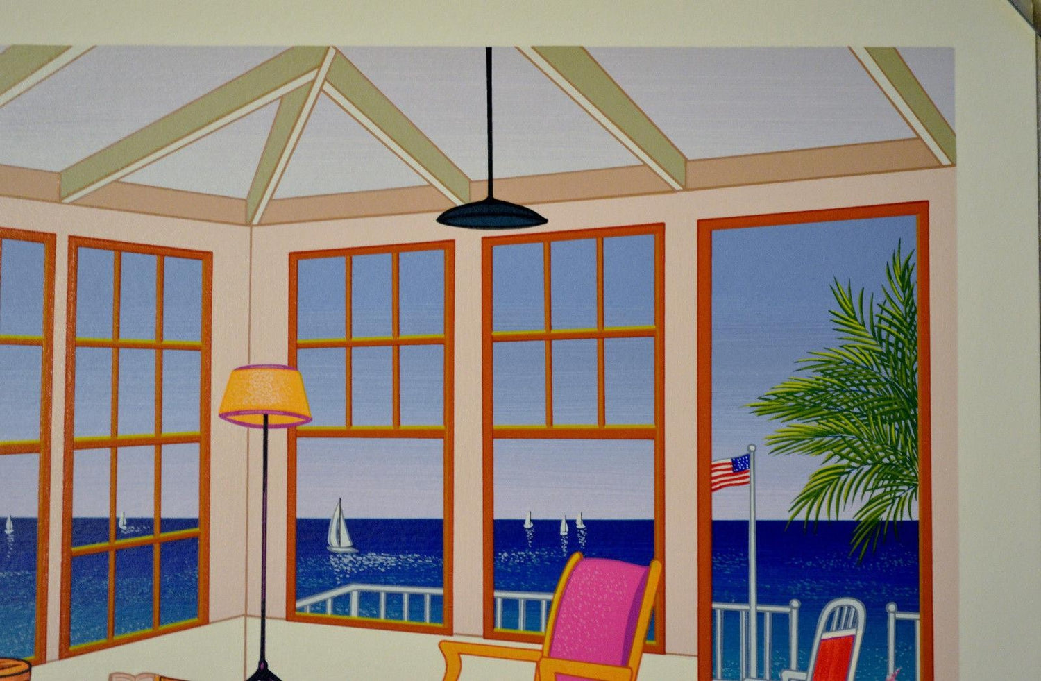 New England Villa Fanch Ledan Serigraph Print Artist Hand Signed and Numbered