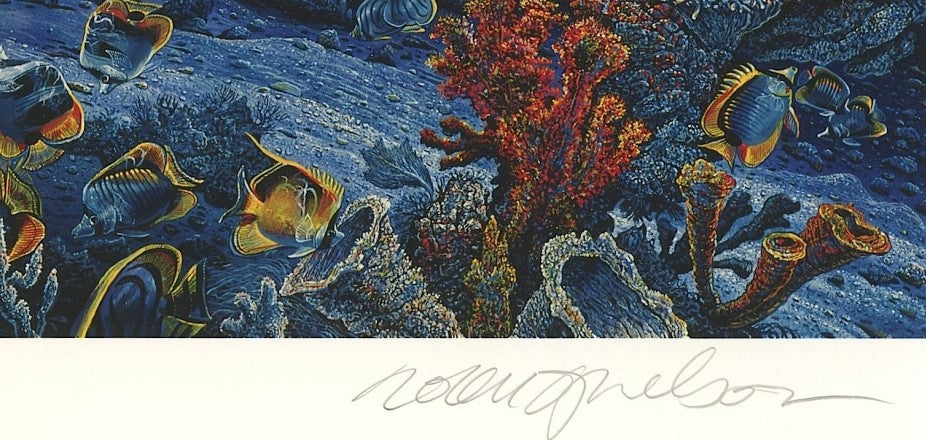 Oasis Robert Lyn Nelson Mixed Media Print Artist Hand Signed and Numbered