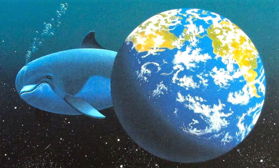 Our Home Too II Dolphins William Schimmel Serigraph Print Artist Hand Signed and Numbered