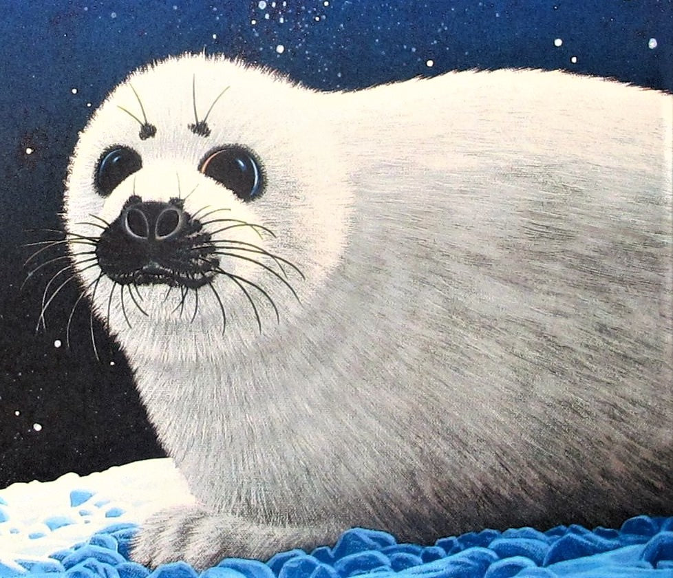 Our Home Too IV Seals William Schimmel Serigraph Print Artist Hand Signed and Numbered