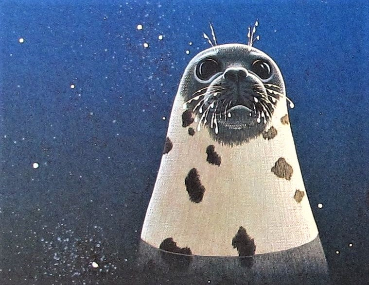 Our Home Too IV Seals William Schimmel Serigraph Print Artist Hand Signed and Numbered