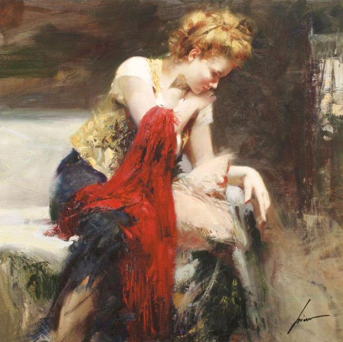 Anticipation Pino Daeni Giclée Print Artist Hand Signed and Numbered