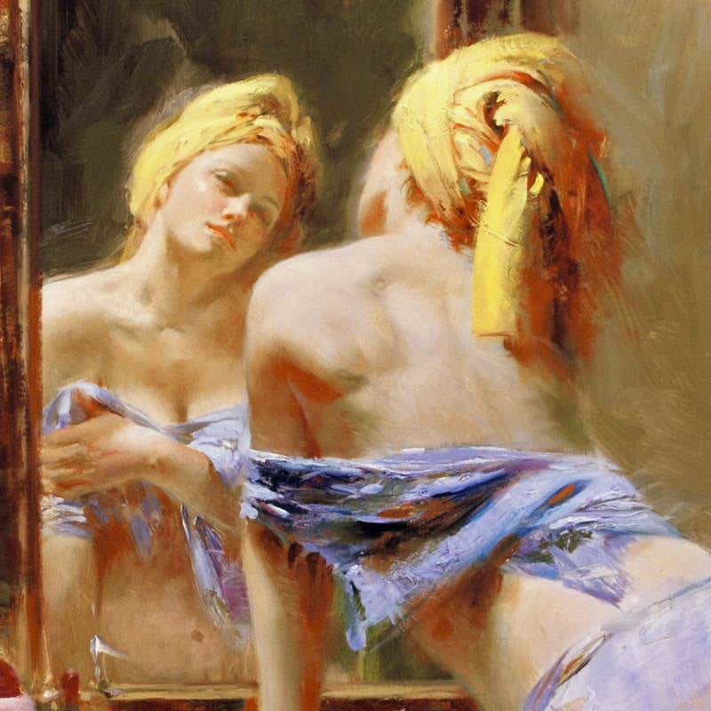 Morning Reflections Pino Daeni Canvas Giclée Print Artist Hand Signed and Numbered