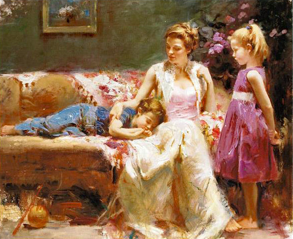 A Time to Remember Pino Daeni Artist Proof Canvas Giclée Print Artist Hand Embellished, Signed and AP Numbered