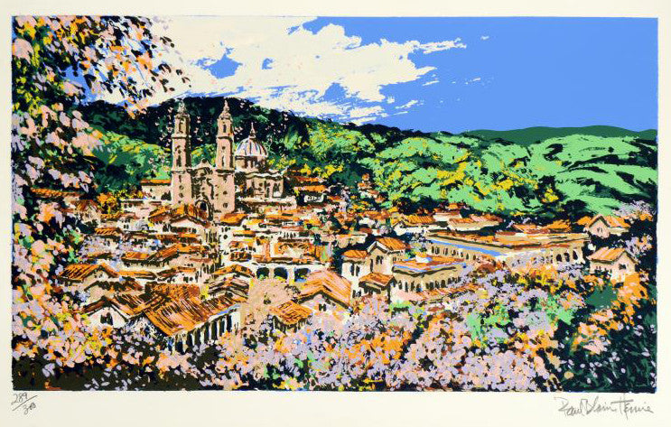 Vie of Taxco Paul Blaine Henrie Serigraph Print Artist Hand Signed and Numbered