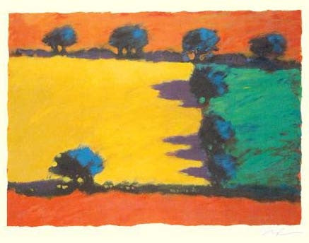 Four Fields Paul Powis Serigraph Print Artist Hand Signed and Numbered