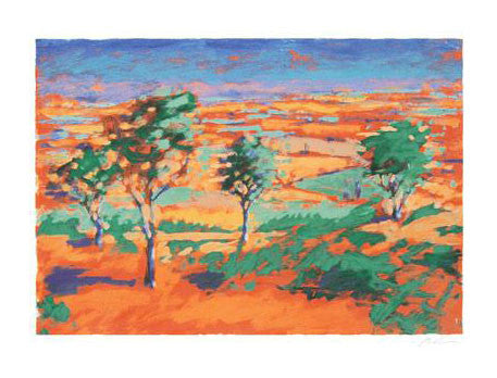 Hill View Paul Powis Serigraph Print Artist Hand Signed and Numbered